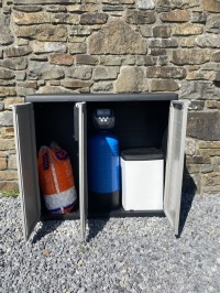 Outdoor water softener installed in a Dublin residence -  - Direct Water Treatment, Kilkenny, Ireland